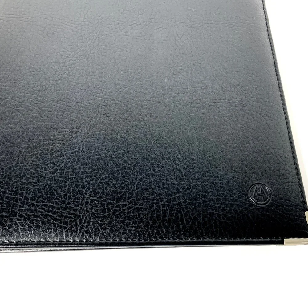 Avenues Vintage-Style Black Faux Leather 3-Ring Binder – Classic Office Organiza